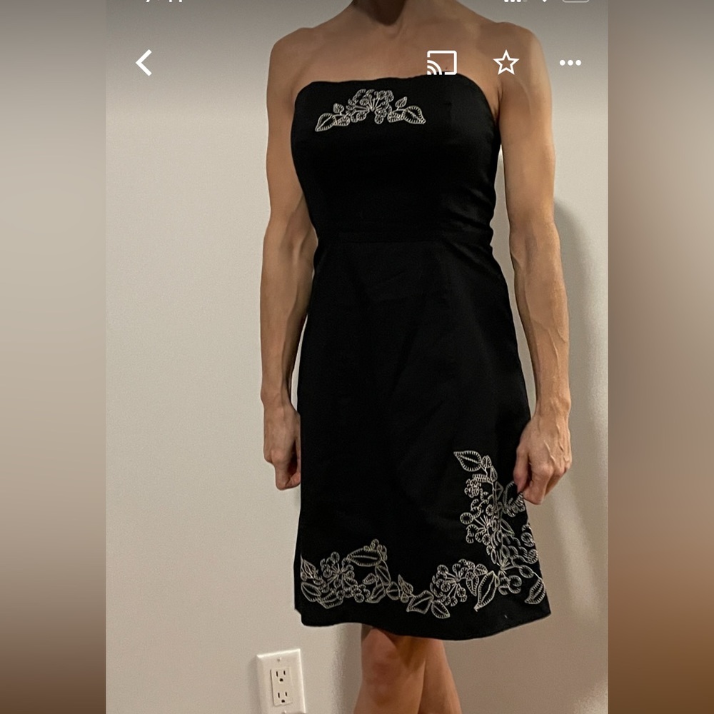Strapless embroidered dress